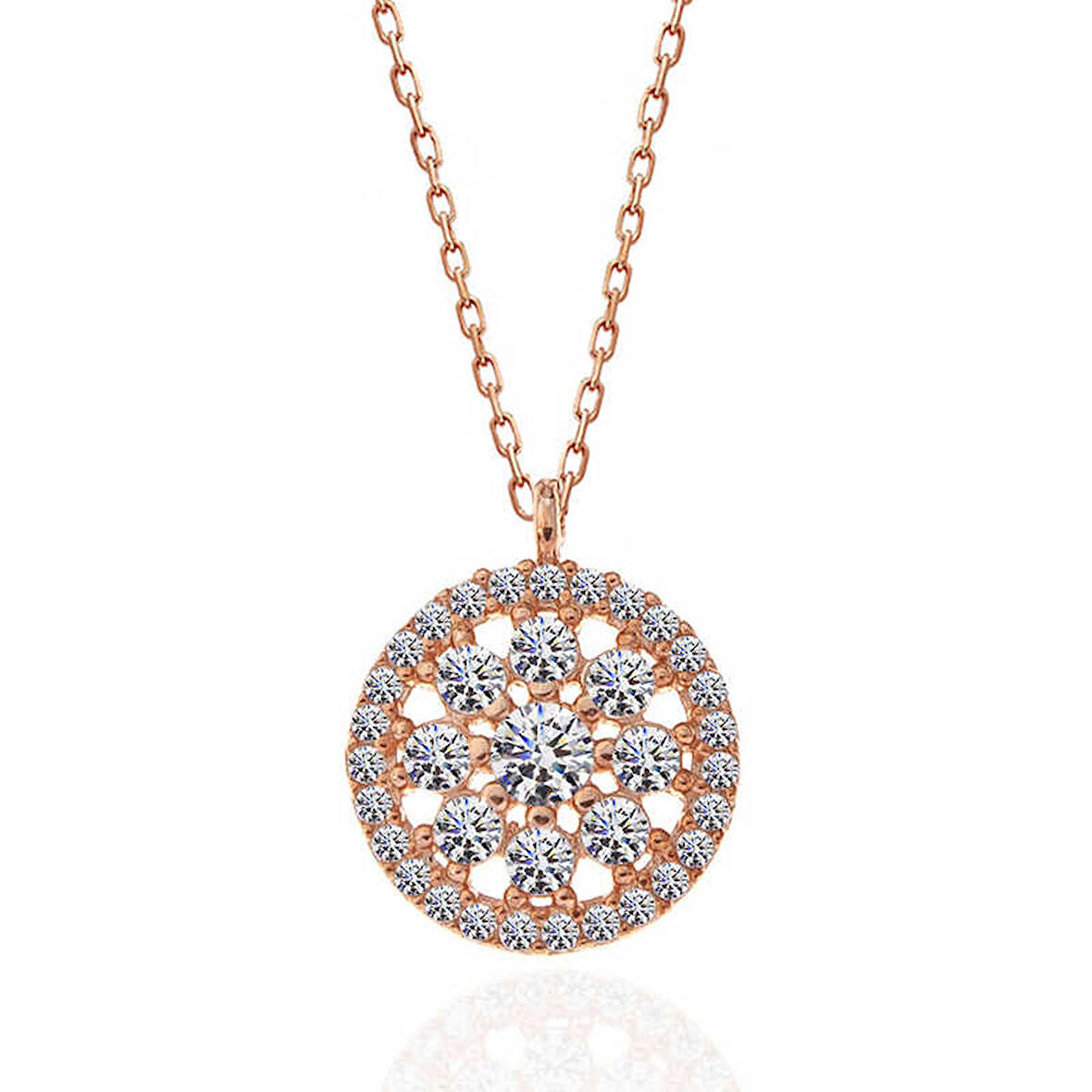 ​Lucky Life 925 Ayar Gumuss Rose Çiçek Kadın Kolye