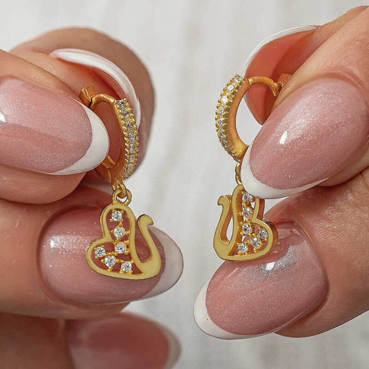 Lucky Life Gumussh Gümüş Sallantılı Gold Kuğu Kadın Küpe