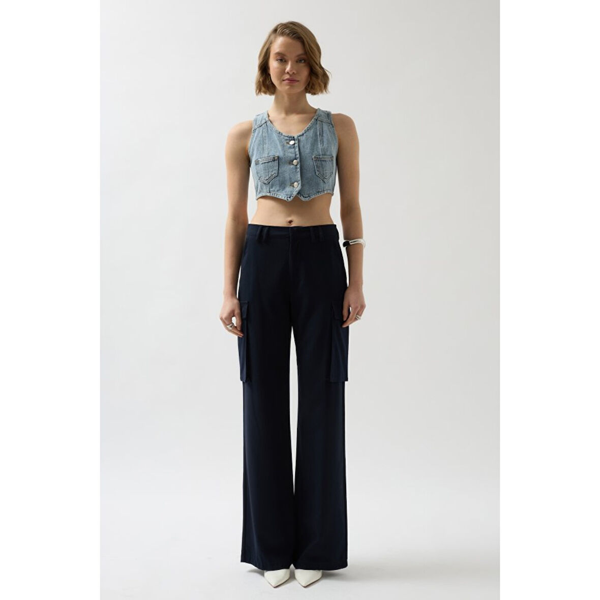 Lucky Life Denim Cepli Yelek