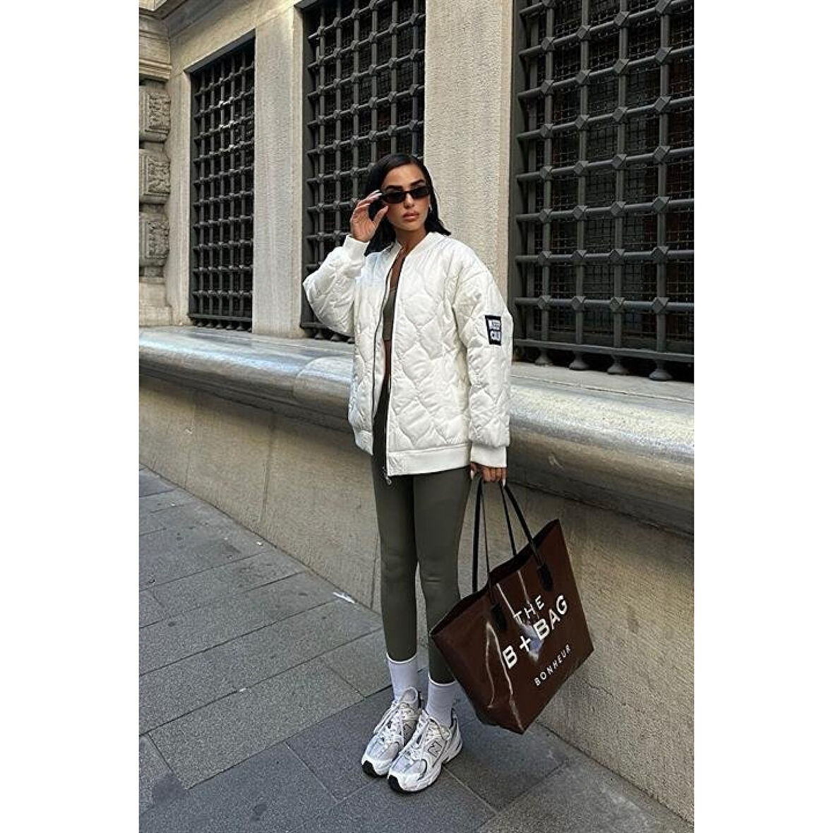 Lucky Life Kadın Oversize Kapitone Bomber Ceket 