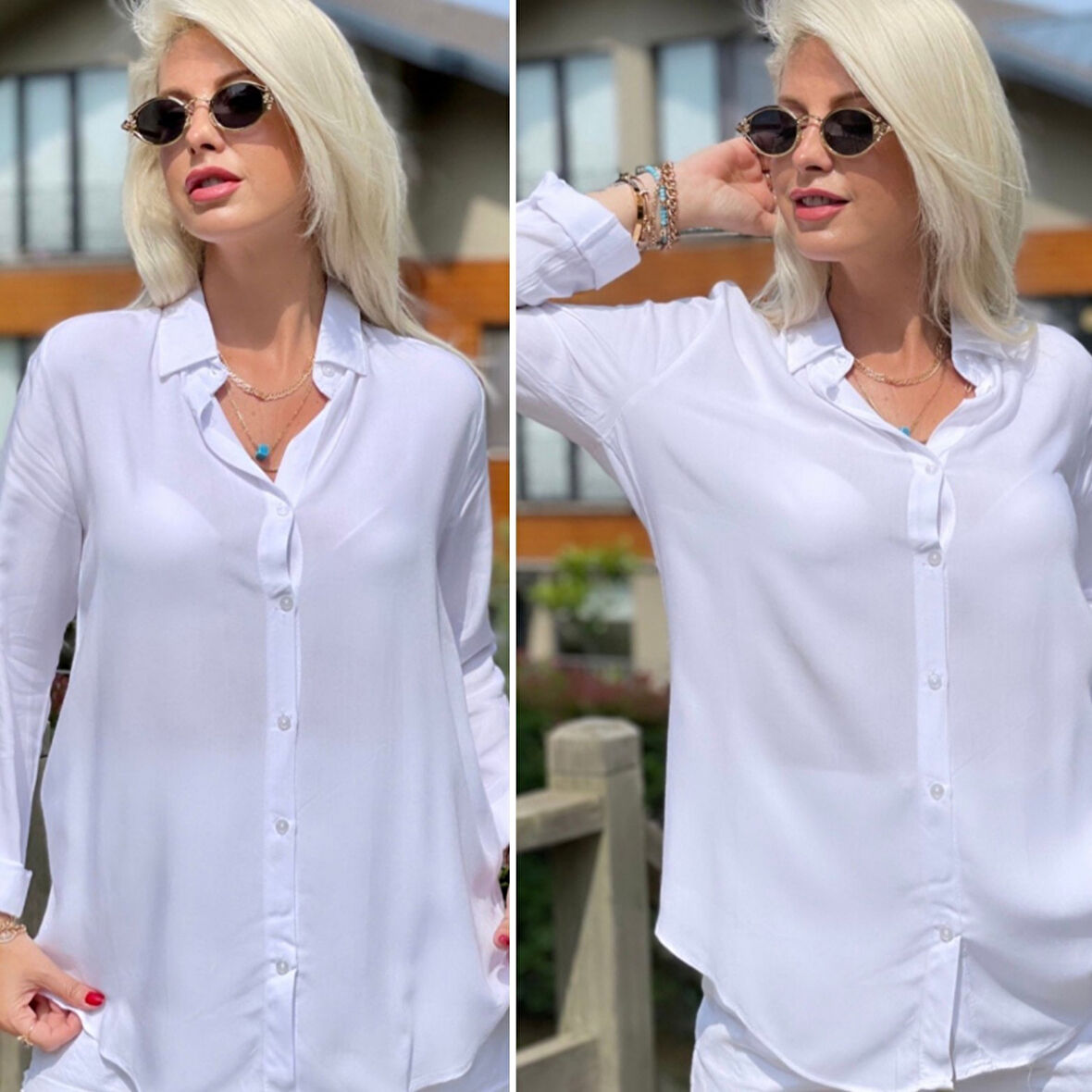 Lucky Life Kadın Dokuma Viskon Kumaş Efsane Gömlek