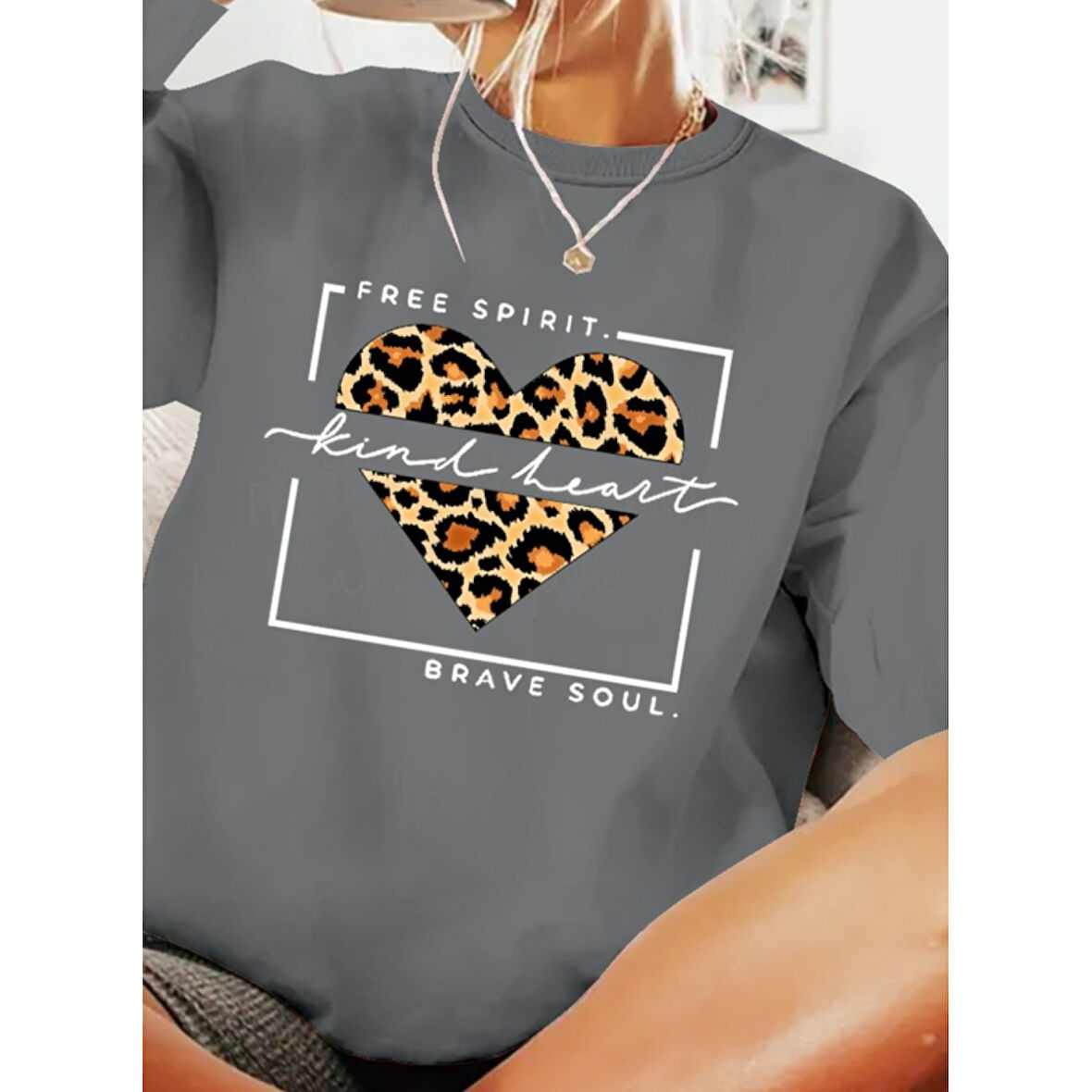 Lucky Life Kadın Uzun Kollu Bisiklet Yaka Desenli Viskon Iki Iplik Bluz