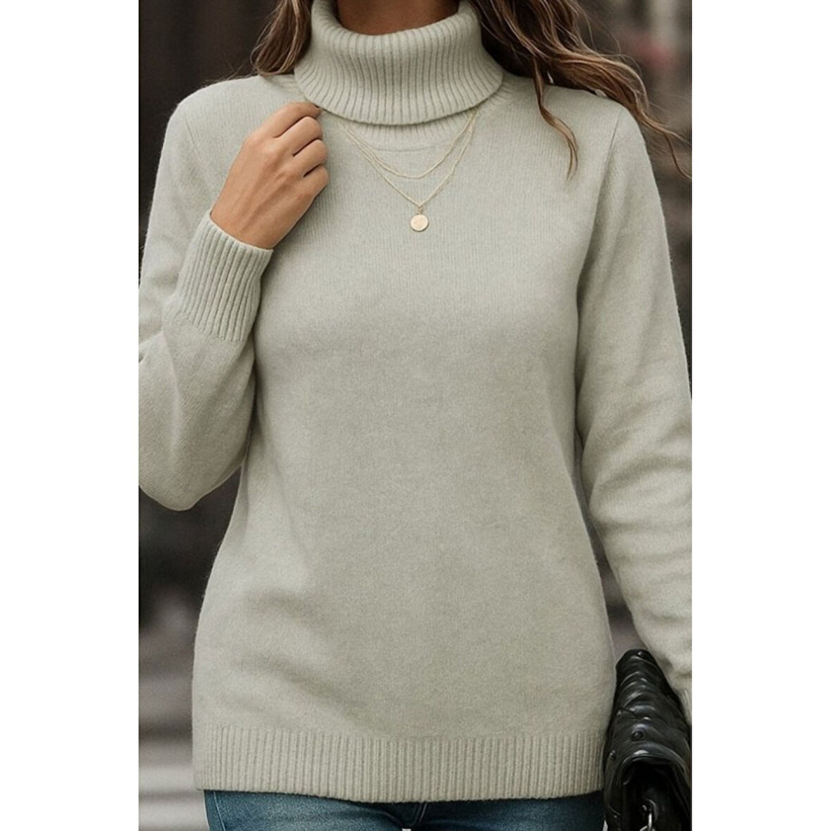 Lucky Life Kadın Uzun Kollu Balıkçı Yaka Triko Bluz