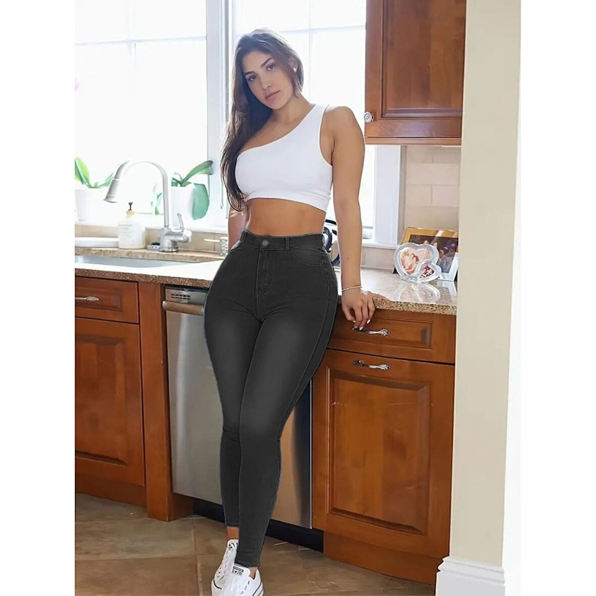 Lucky Life Kadın Yüksek Bel Dar Kesim Kot Pantolon