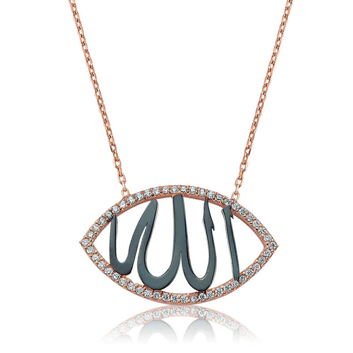 Gümüş Allah Yazılı Kadın Kolye