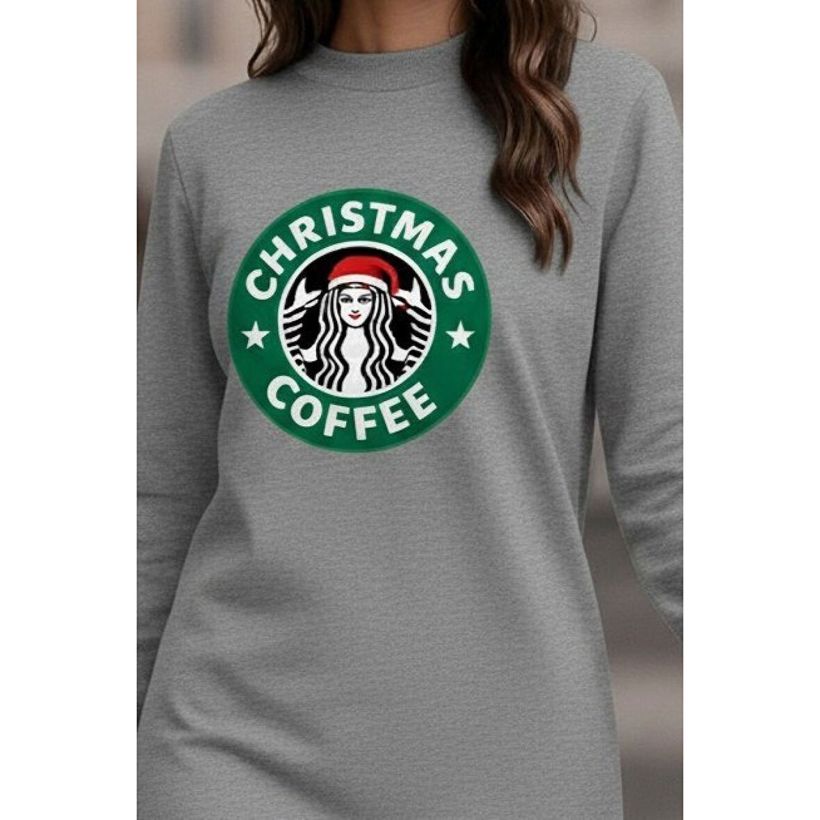 Lucky Life Kadın Uzun Kollu Bisiklet Yaka Viskon Iki Iplik Bluz