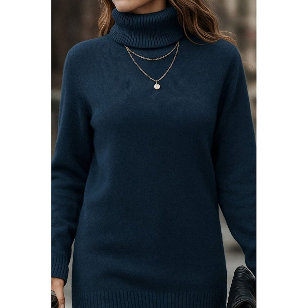 Lucky Life Kadın Uzun Kollu Balıkçı Yaka Triko Bluz