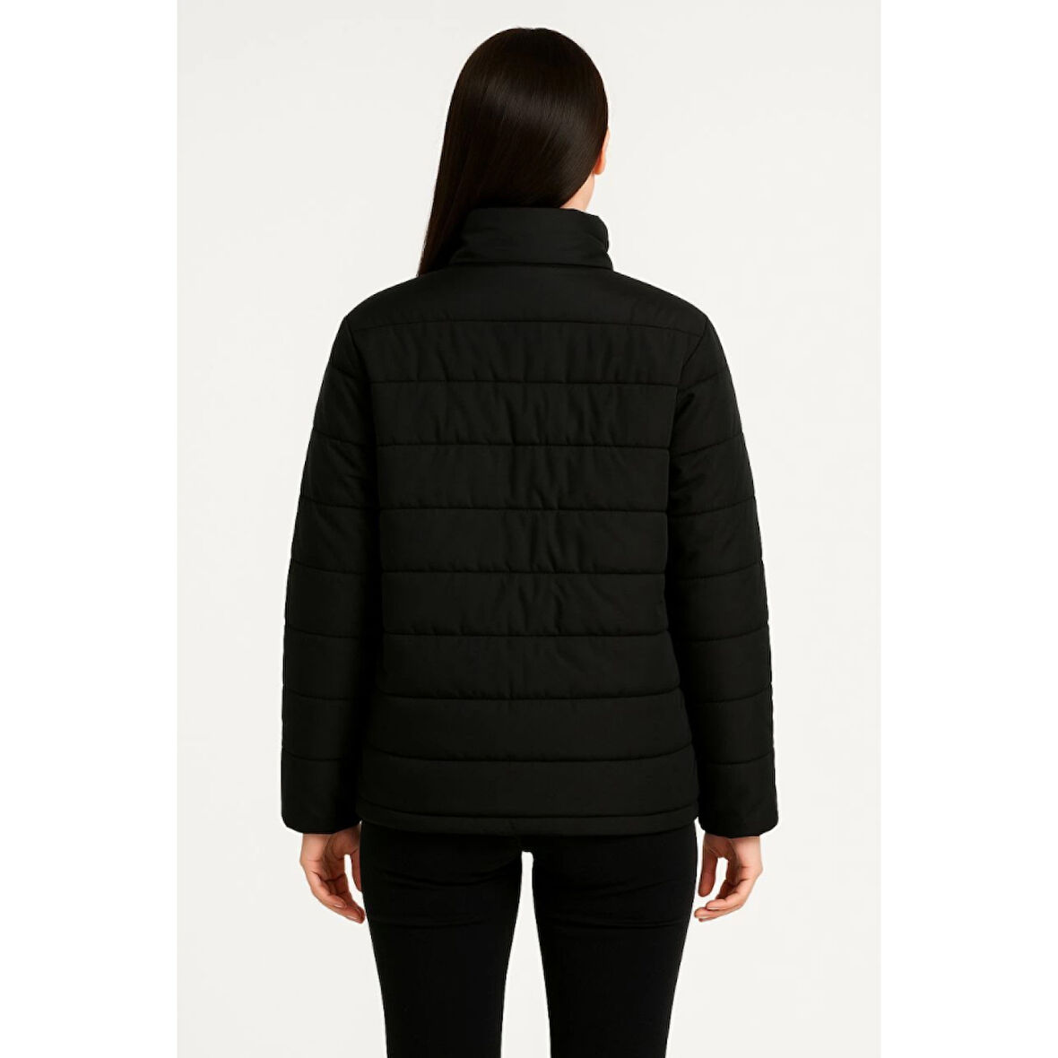 Lucky Life Bomber Mont Ceket – Su İtici Kumaş, Kapitone Astarlı, Fermuarlı, Kışlık - Siyah