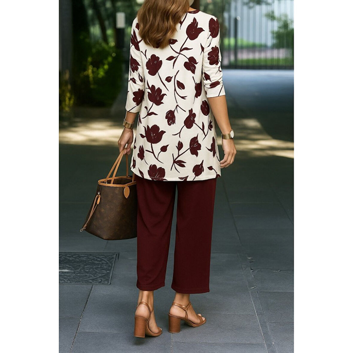 Lucky Life Kadın Uzun Kollu önü Açık Modal Ceket Kolsuz Viskon Iki Iplik Bluz Ve Pantolon üçlü Takım