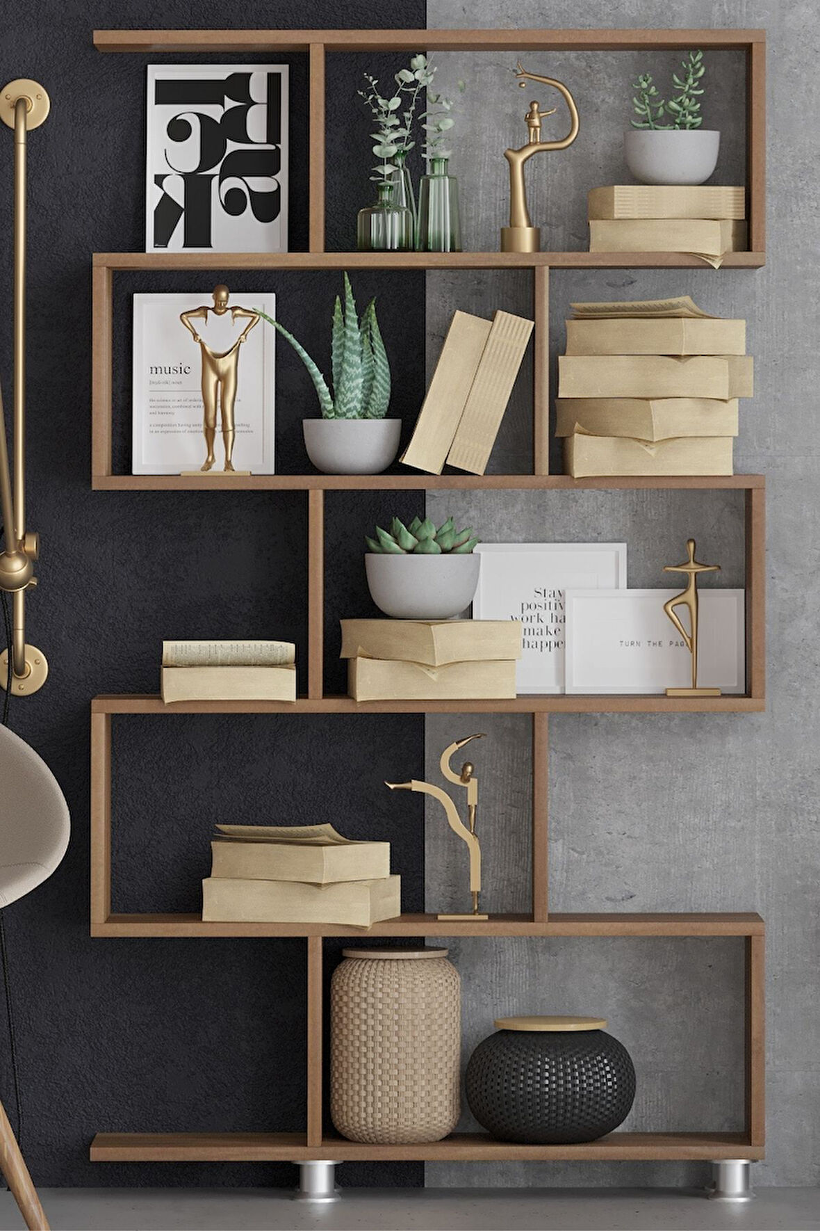 Decormet Nilüfer Kitaplık Ceviz