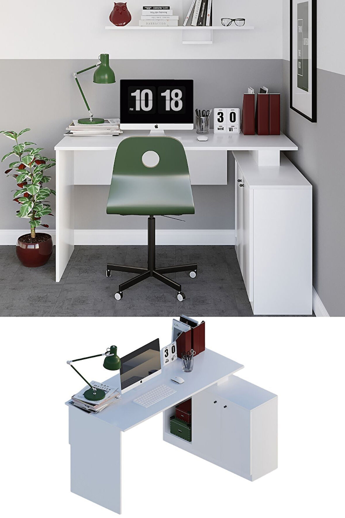 Decormet Başak Çalışma Masası Beyaz