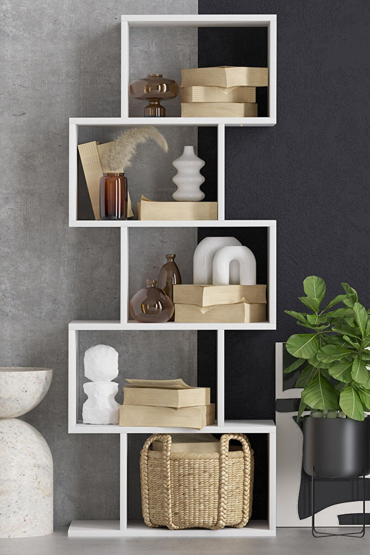 Decormet Meriç Kitaplık Beyaz