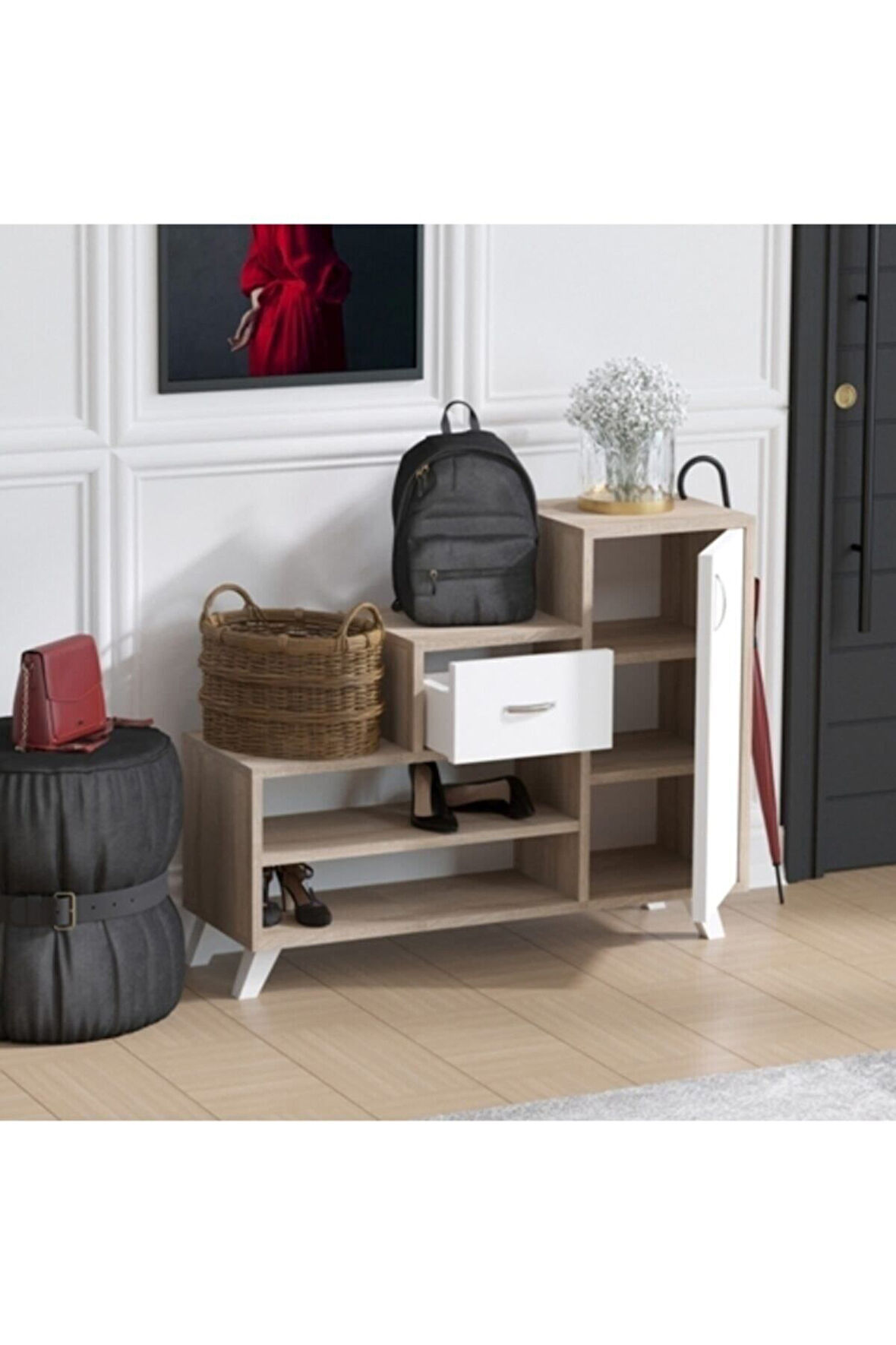 Decormet Retro Ayakkabı Dolabı Sonoma
