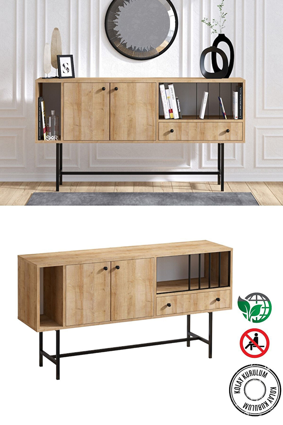 Decormet Freya Konsol Safir Meşe