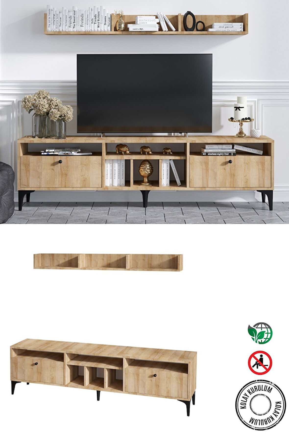 Decormet Drew Tv Ünitesi Safir Meşe -Dec-20043