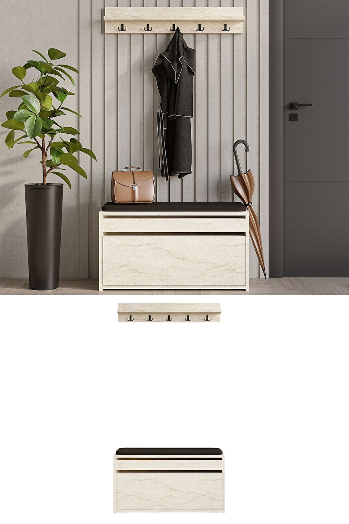 Decormet Bobby Ayakkabılık Travertine