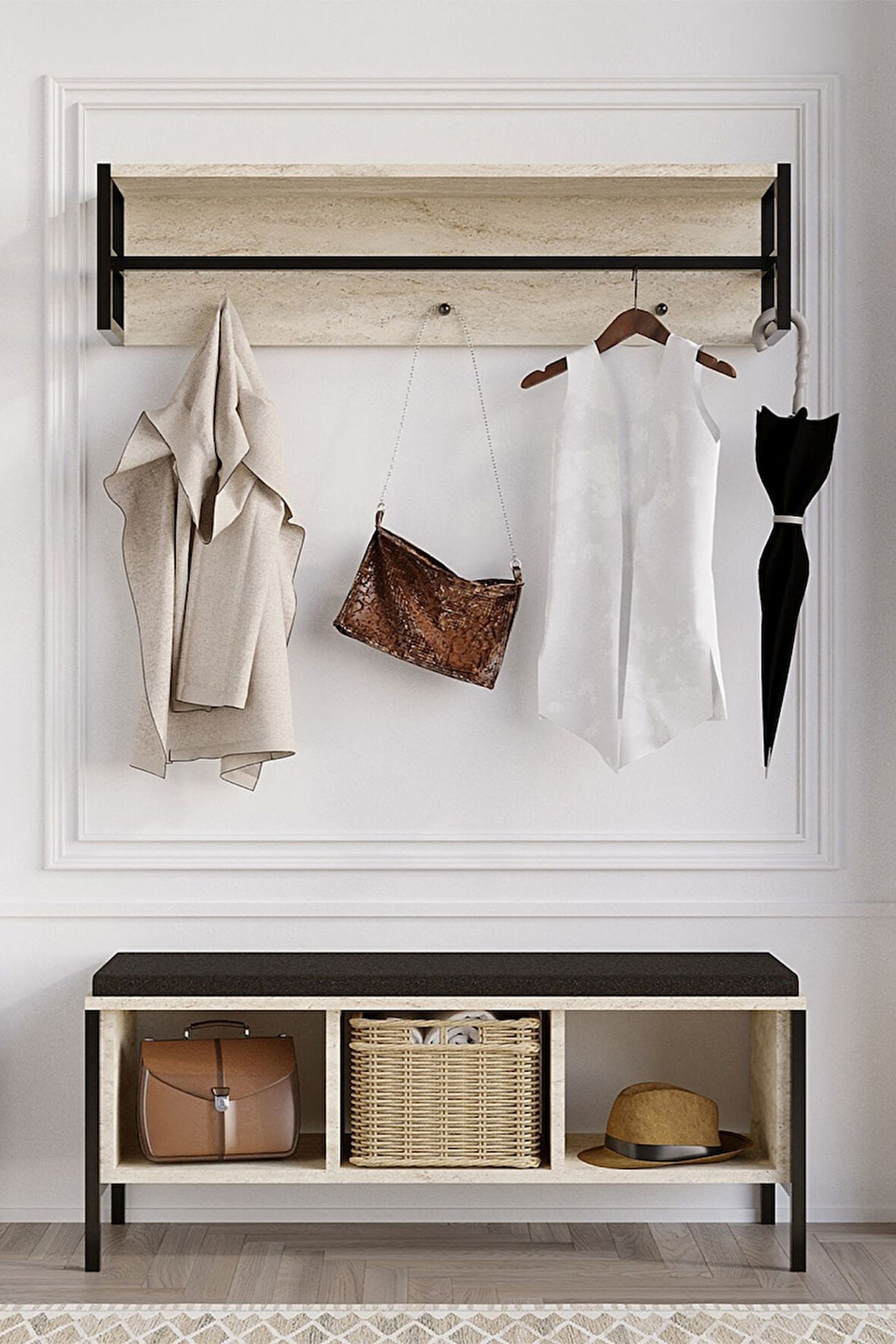 Decormet Shana Ayakkabılık Travertine