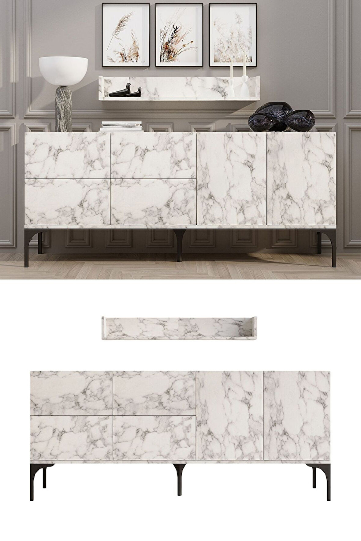 Decormet Stella Konsol Carrara Marbel
