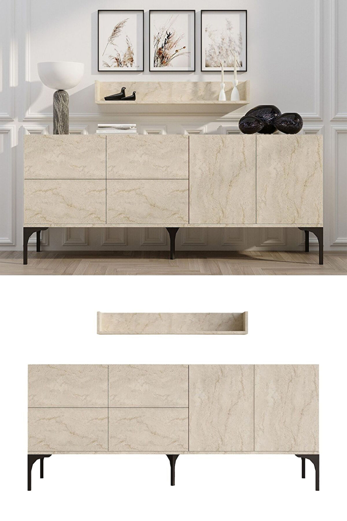 Decormet Stella Konsol Travertine