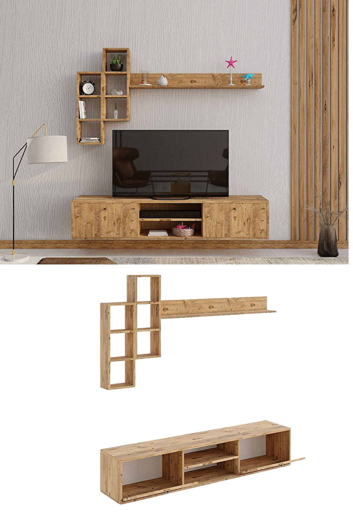 Decormet Eclipse Tv Ünitesi Antik Çam