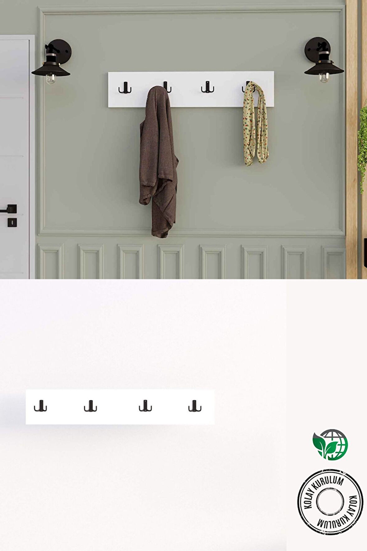 Decormet 4Lü Askılık Beyaz