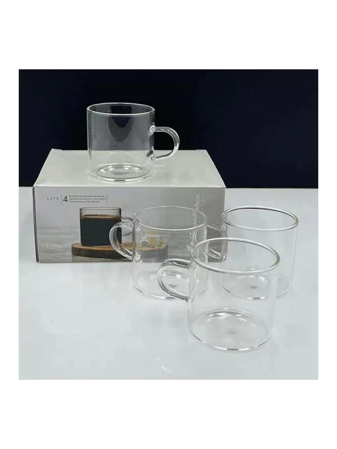 Paşabahçe D001 Deli Glass Kulplu Cam Bardak 130cc 4 Lü