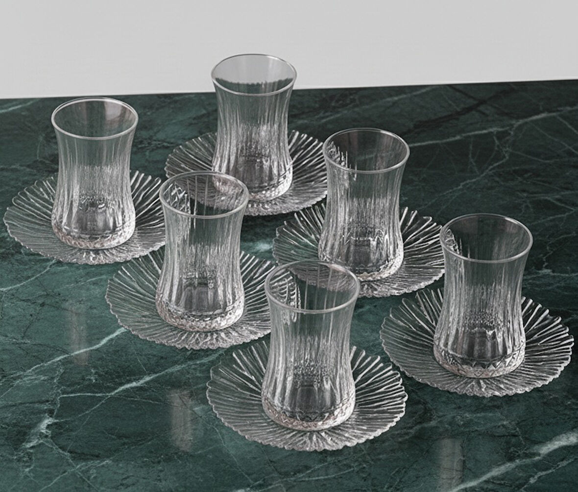 Elysia 12 Parça Çay Seti, 6 Adet Elysia + 6 Adet Aurora Çay Tabağı