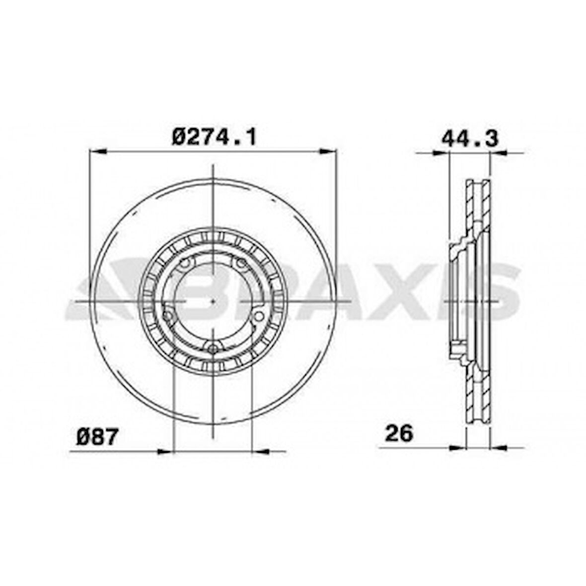 Hyundaı Ticarı On Fren Disk Aynası Havalı Starex 2,5 Tci-Crdi 03-> H100 Kamyonet 2,5 2004-> Kia Bongo 2,7 Tci 04 -> - Braxıs Ae0569