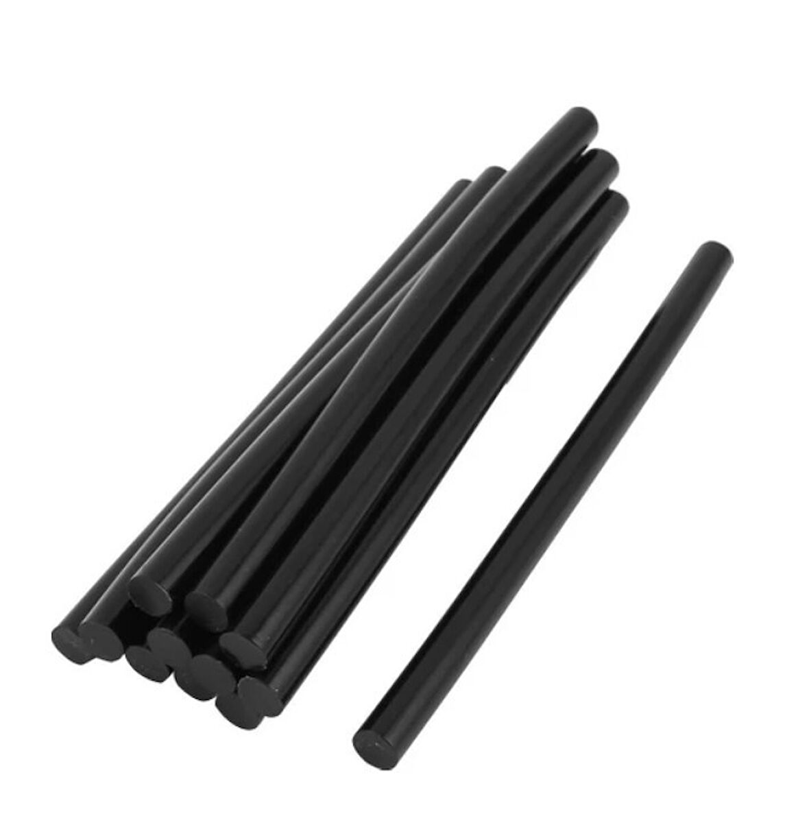 Wellhise Siyah Çubuk Silikon 11mm Kalın Sıcak Mum Silikon 22cm 10 ADET