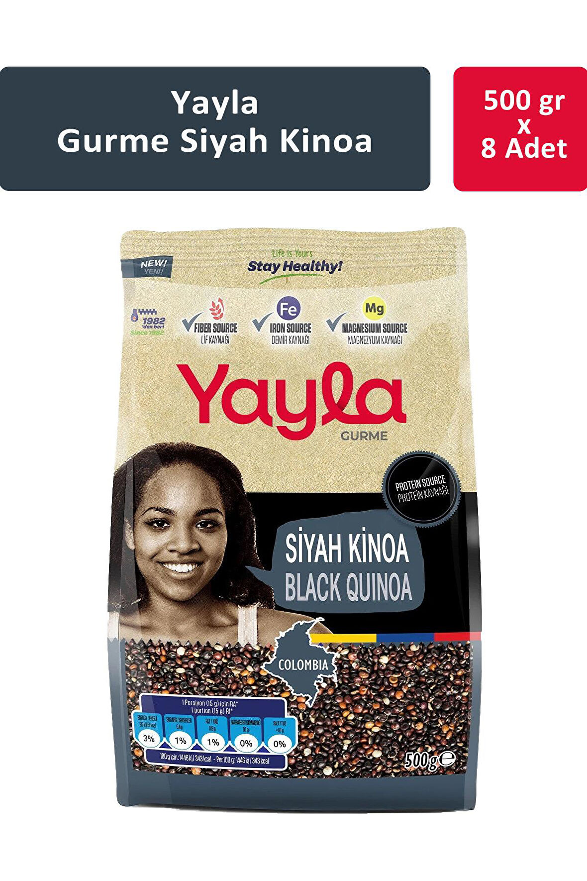 Yayla Gurme Siyah Kinoa 500 gr x 8 Adet