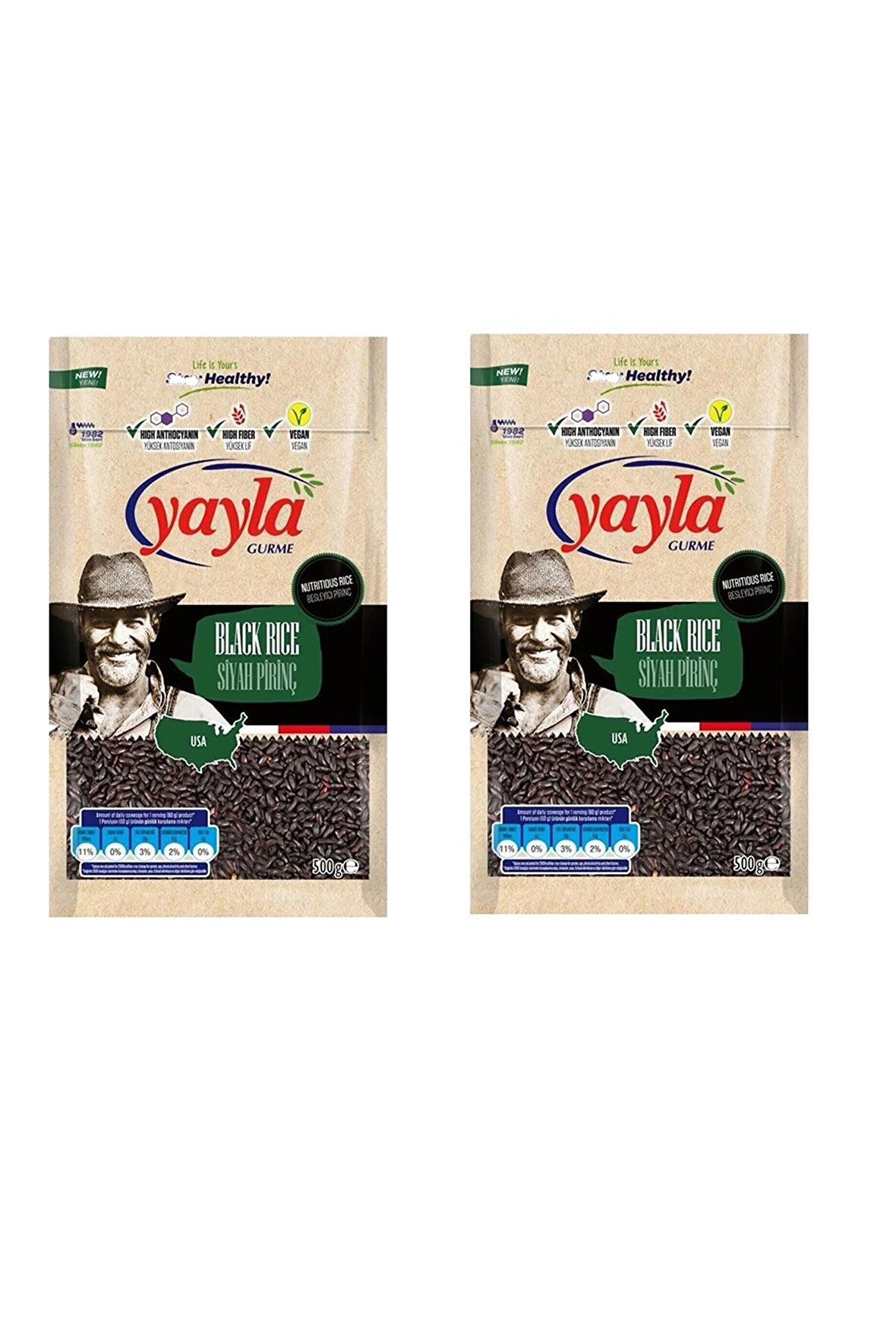 Yayla Siyah Pirinç 500 gr x 2 Adet