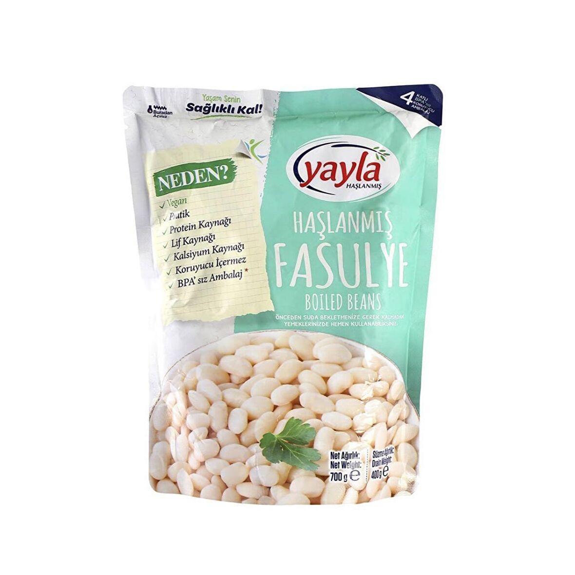 Yayla Haşlanmış Fasulye 700 Gr