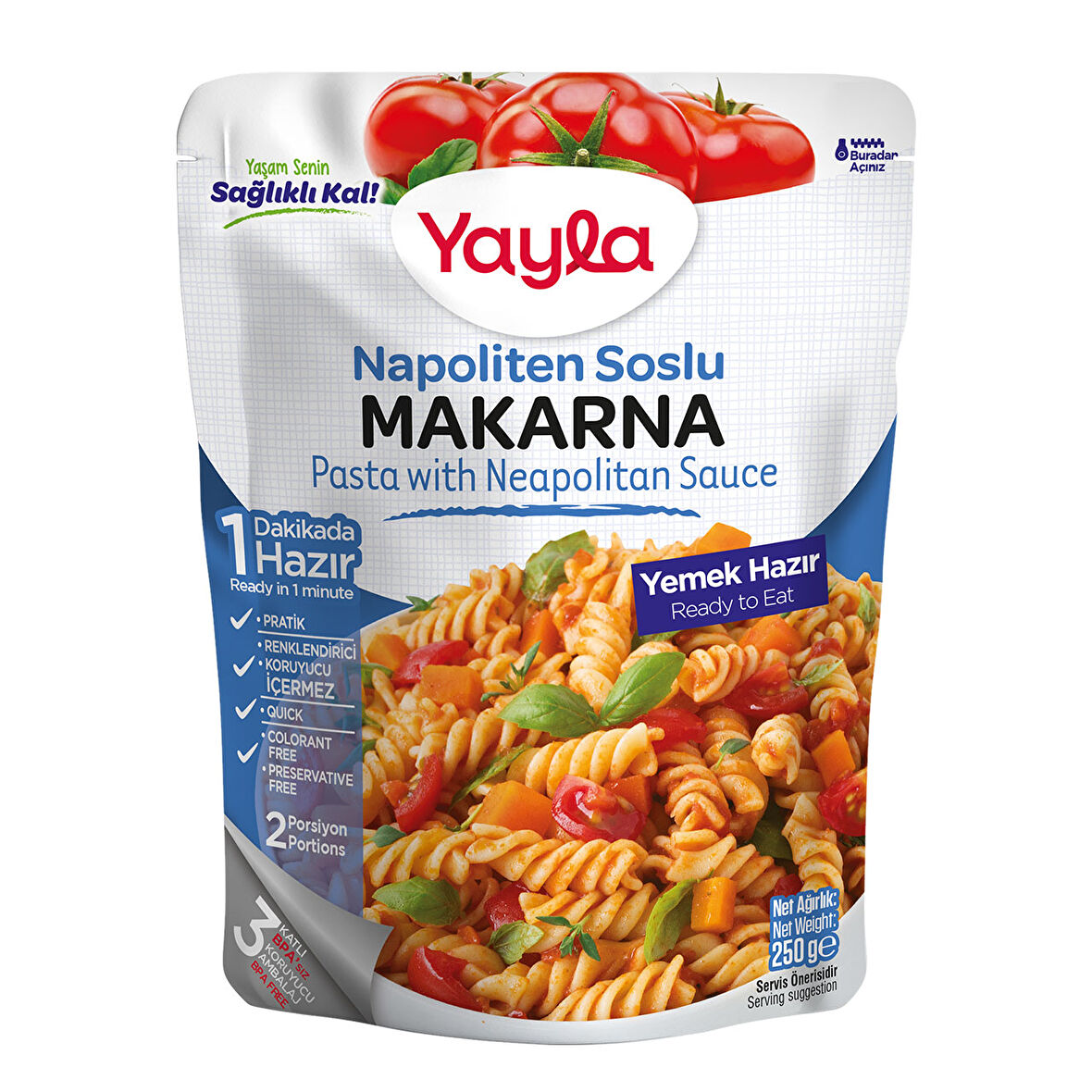 Yayla Napoliten Soslu Makarna 250 Gr