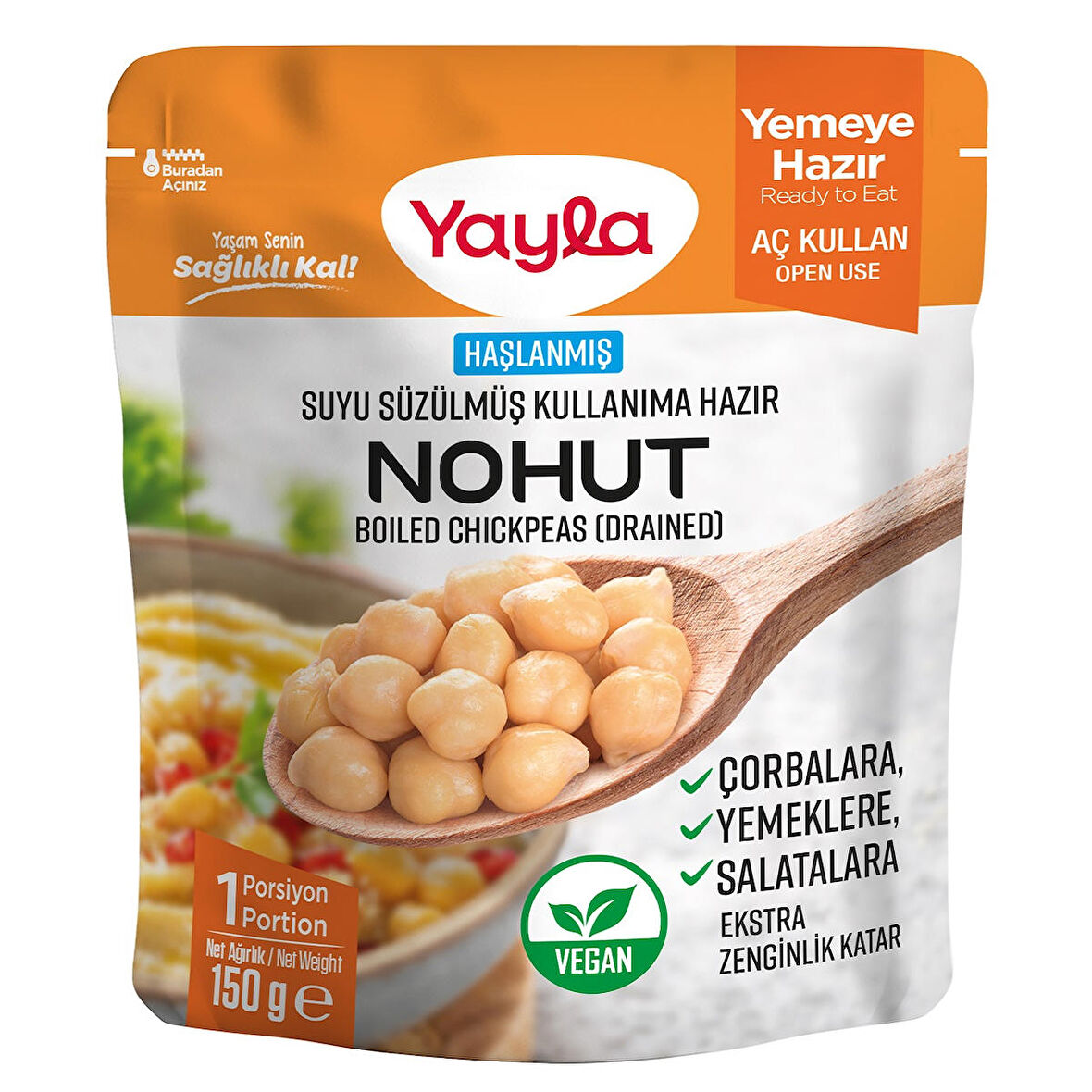 Yayla Suyu Süzülmüş Haşlanmış Nohut 150 g