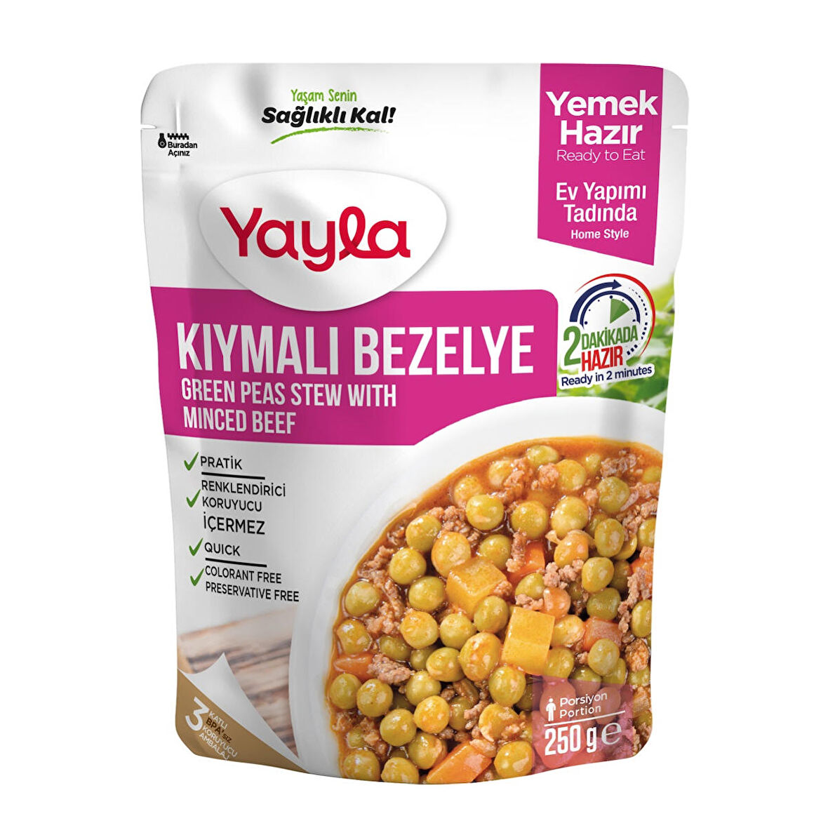 Yayla Yemek Hazır Kıymalı Bezelye 250 gr