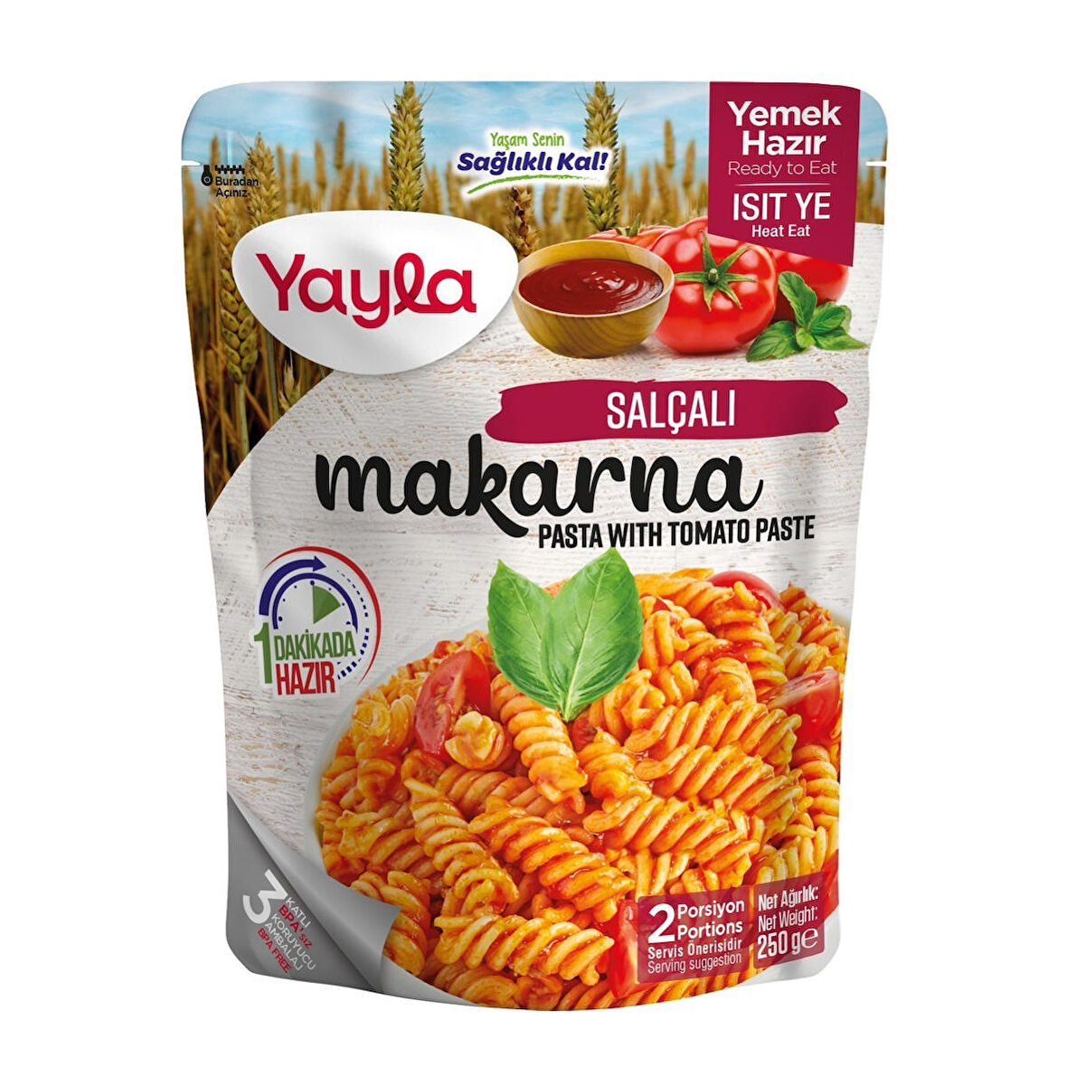 Yayla Yemek Hazır Salçalı Makarna 250 gr