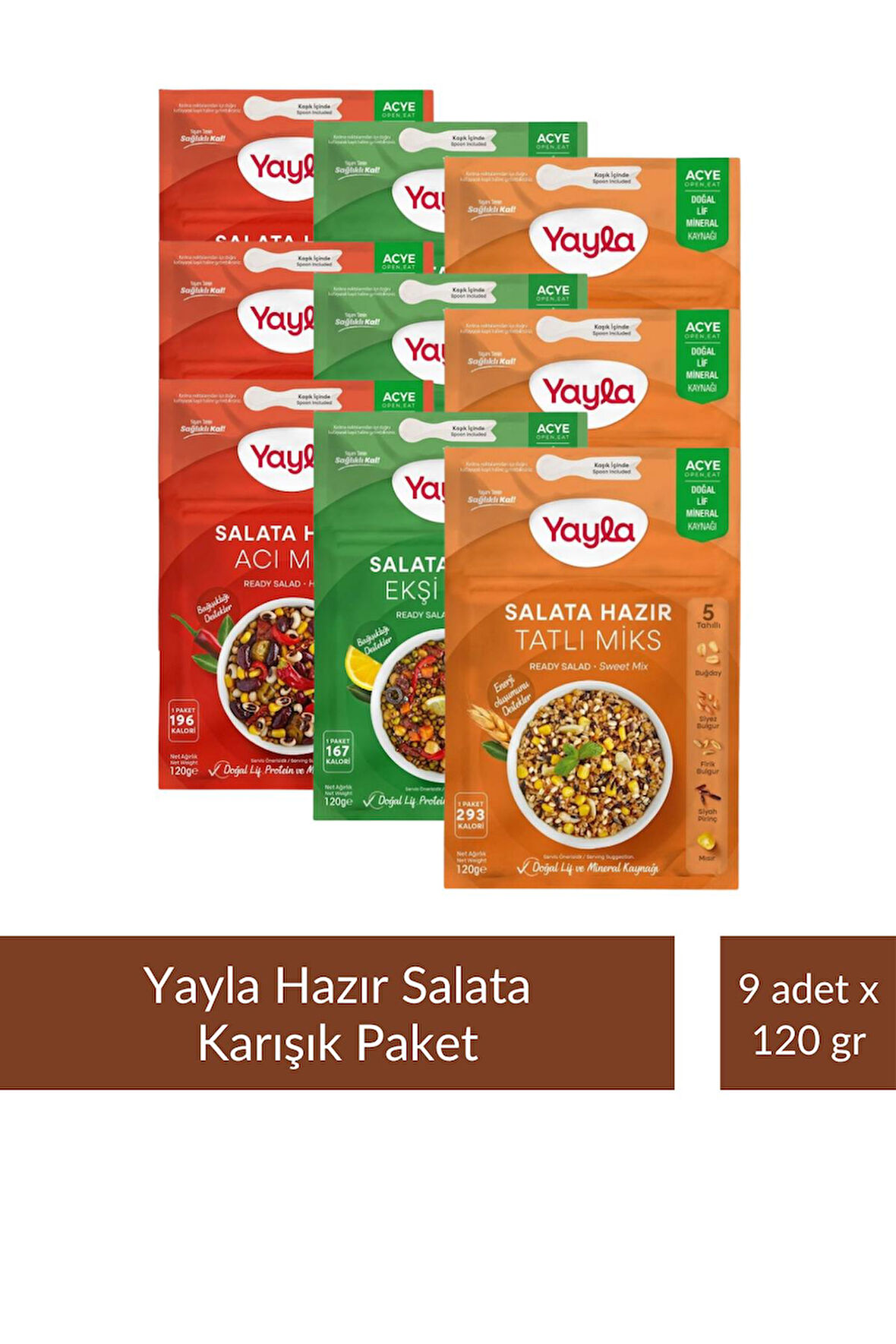 Yayla Salata Miks Karışık Paket 2 - 120 gr x 9 Adet