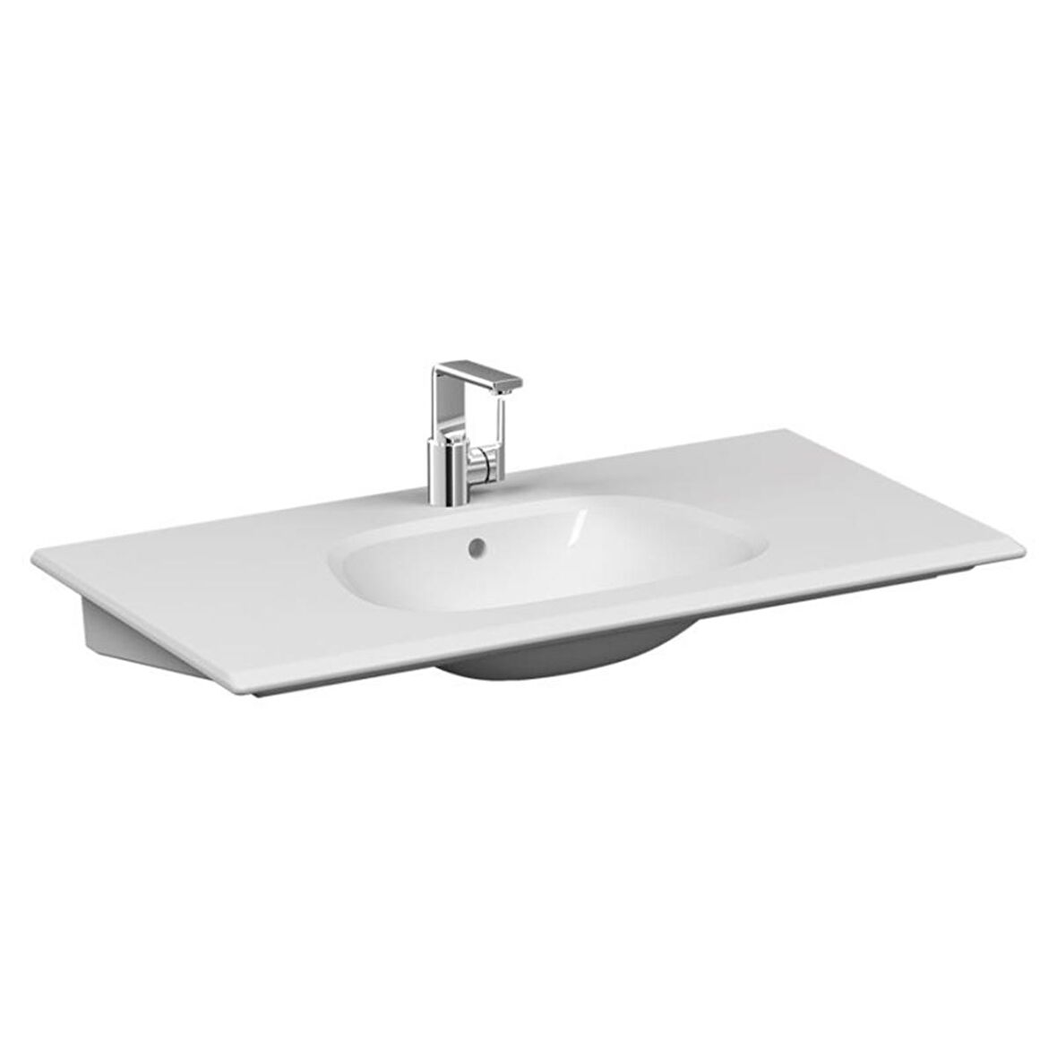 VitrA Frame Etajerli lavabo 5709B403-0001 Dikdörtgen - 105x50 cm - tek armatür delikli - su taşma delikli - Clean - beyaz