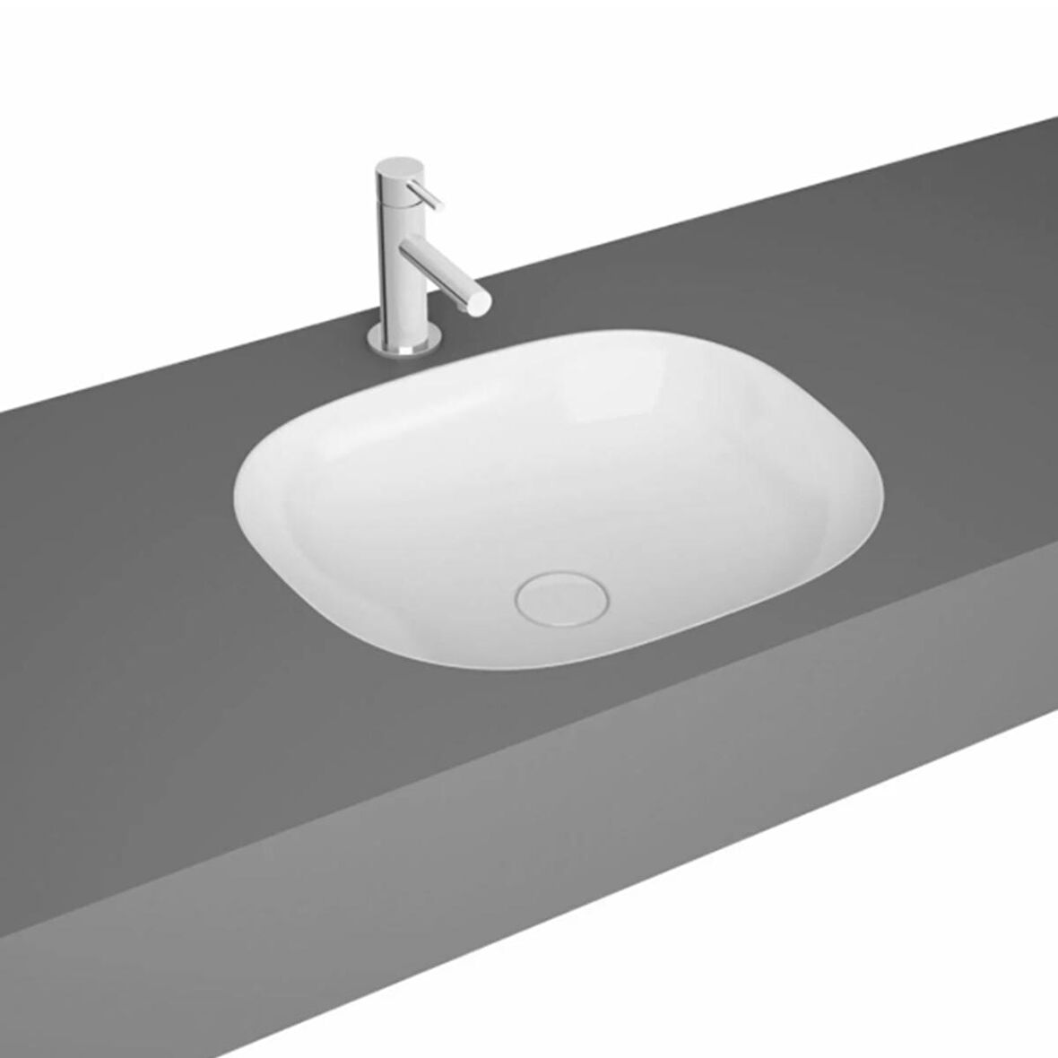 VitrA Plural Tezgahaltı lavabo 7810B403-1083 Oval - kompakt - 45x38 cm - armatür deliksiz - su taşma deliksiz - Clean - beyaz