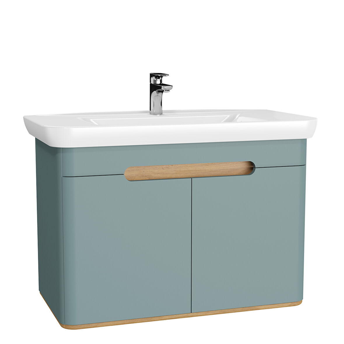 VitrA Sento 65872 Lavabo Dolabı, Kapaklı, Mat Fiyord Yeşili,100 cm