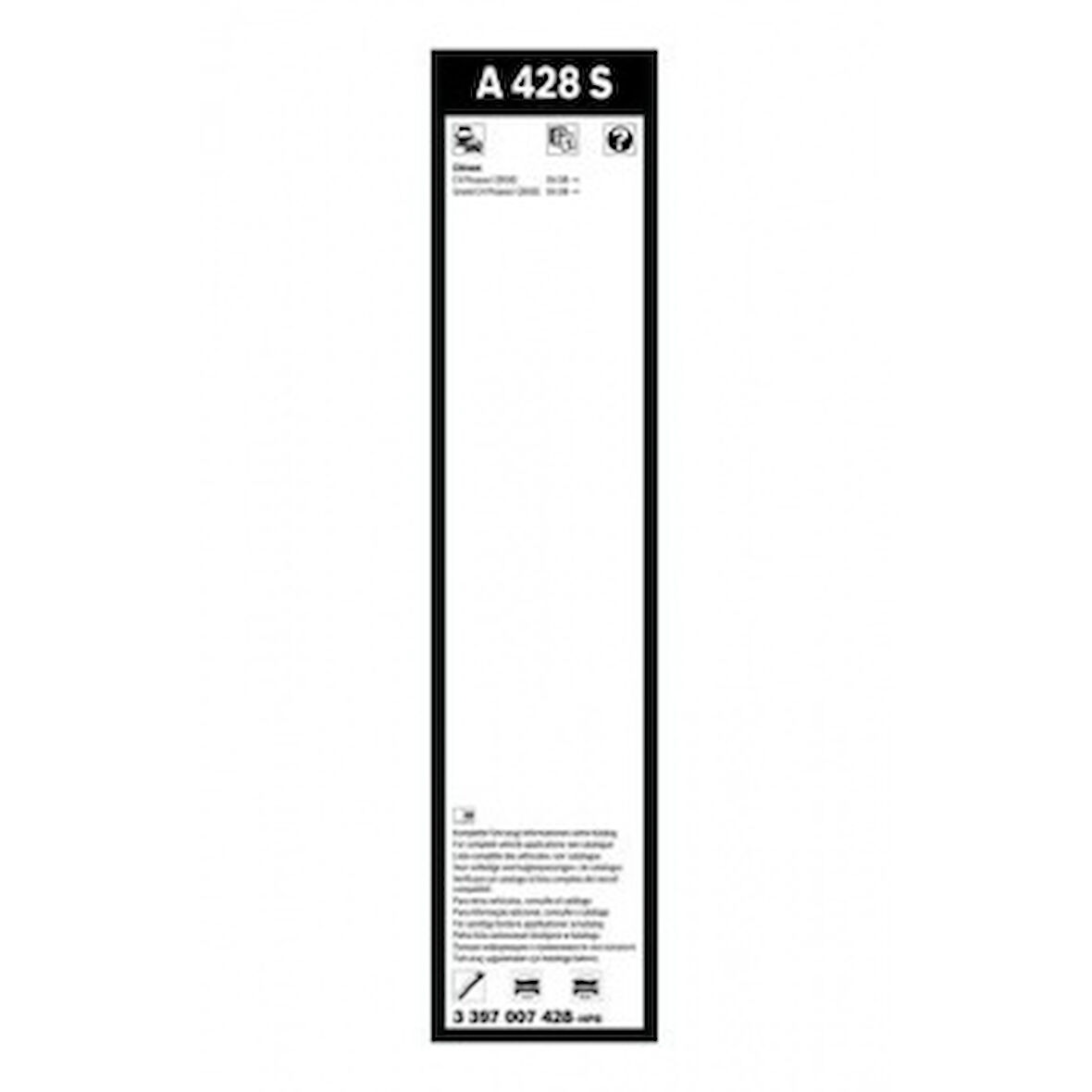 Psa Silecek Supurgesi Aerotwın 800 / 750mm A428s C4 Picasso 06> - Bosch 3397007428