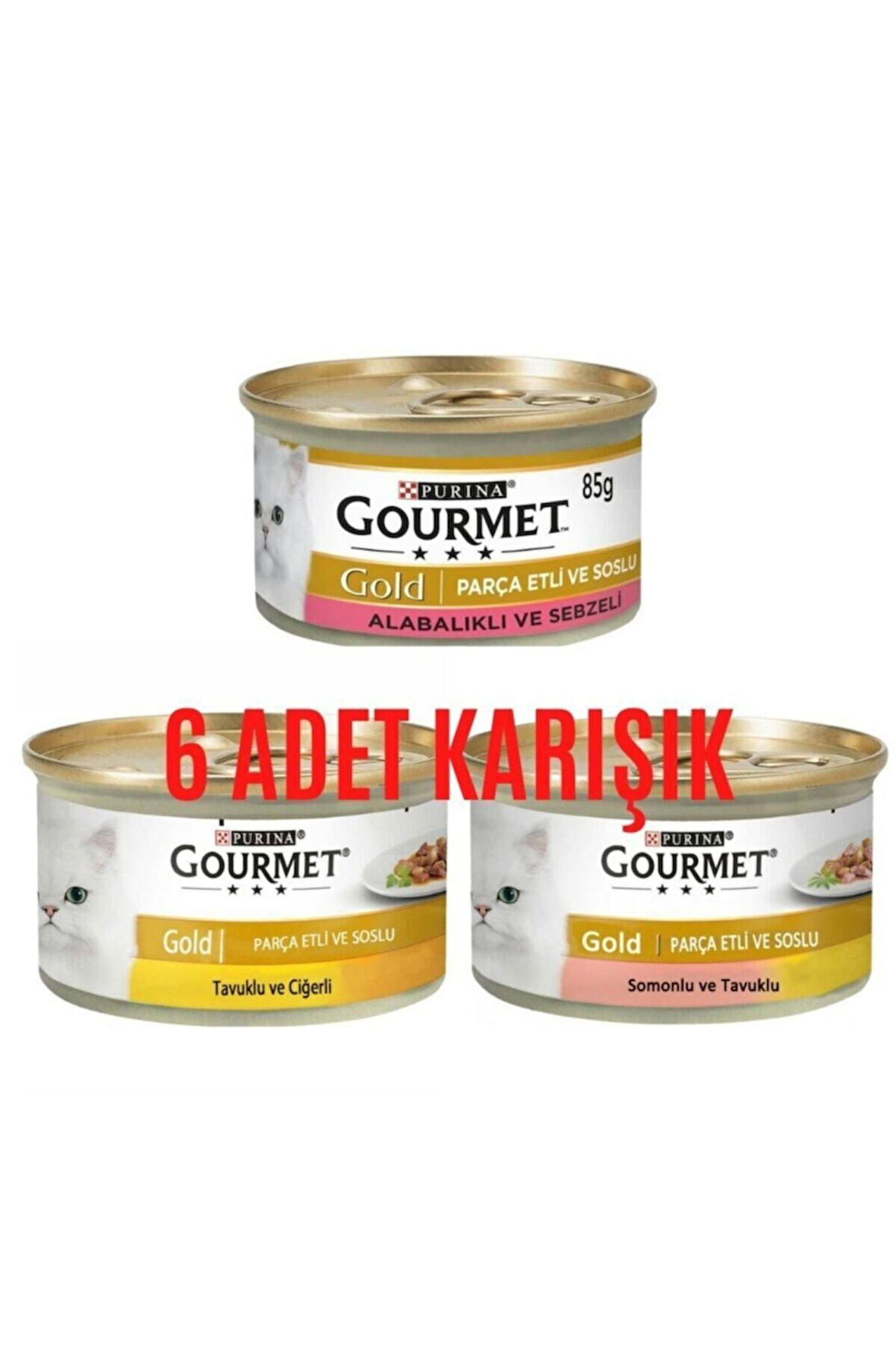 Gourmet Gold Karışık Parça Etli Kedi Konserve 85 Gr 6 Adet