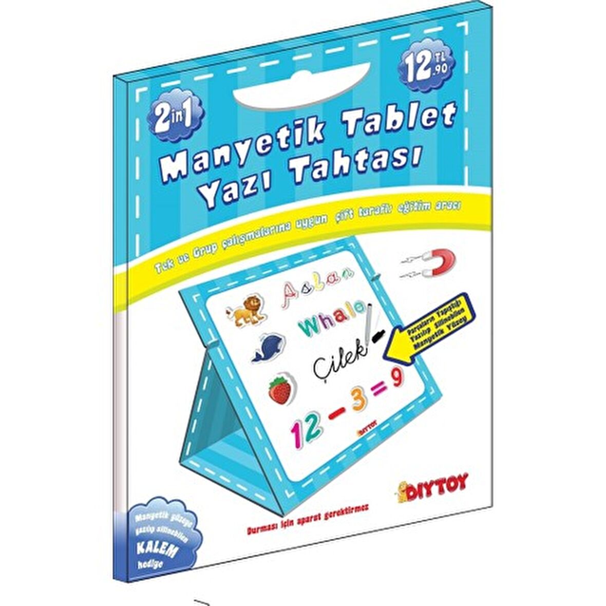 Manyetik Tablet Yazı Tahtası - Yazı Tahtası Mavi Renk Diy Toy