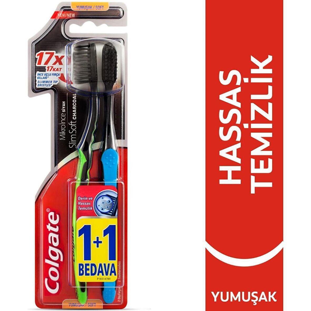 Colgate Mikro Hassas 1+1 Diş Fırçası Siyah