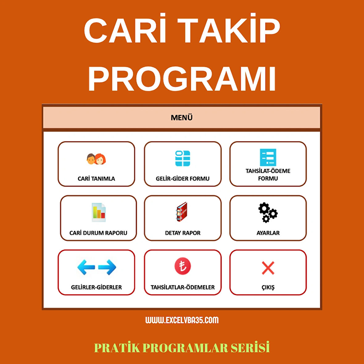 Cari Takip Programı – Excel Tabanlı Lisanslı Yazılım (Dijital Teslim)