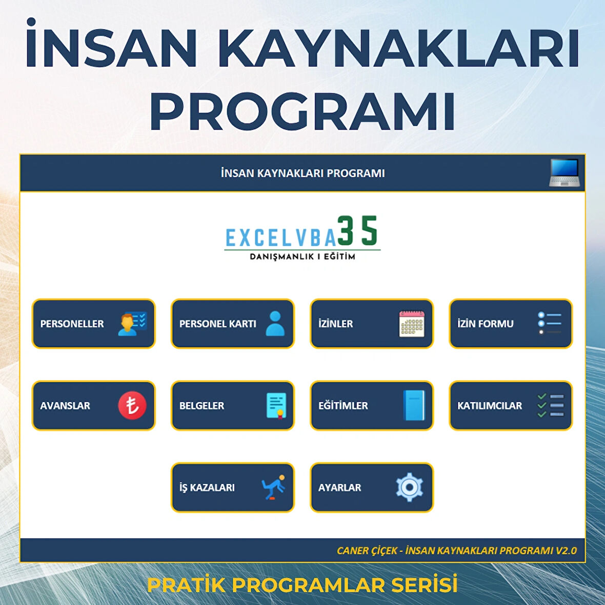 İnsan Kaynakları Yönetim Programı – Excel Tabanlı Lisanslı Yazılım (Dijital Teslim)