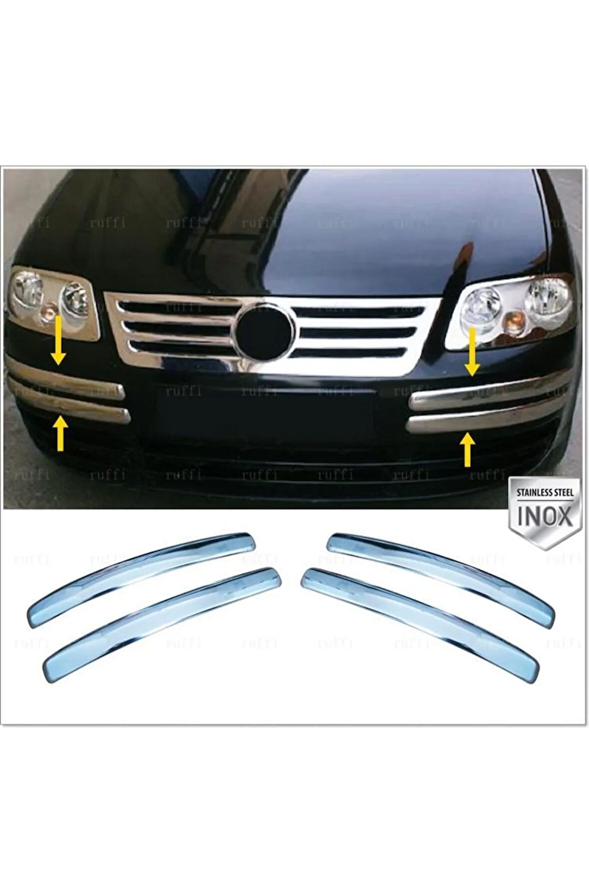 Vw Caddy Krom Tampon Kaşı 4prç. 2004-2010 Arası P.çelik