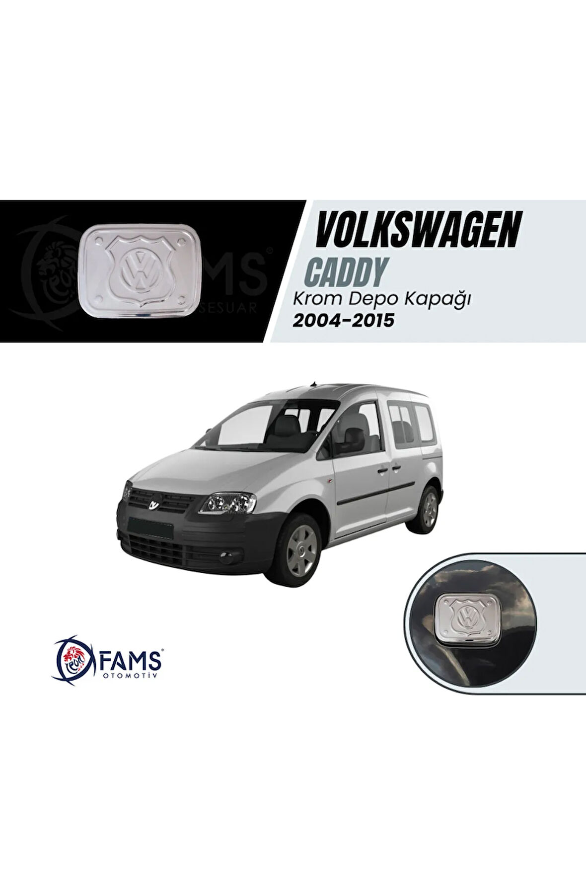 Vw Caddy Krom Depo Kapağı 2004-2015 P.çelik