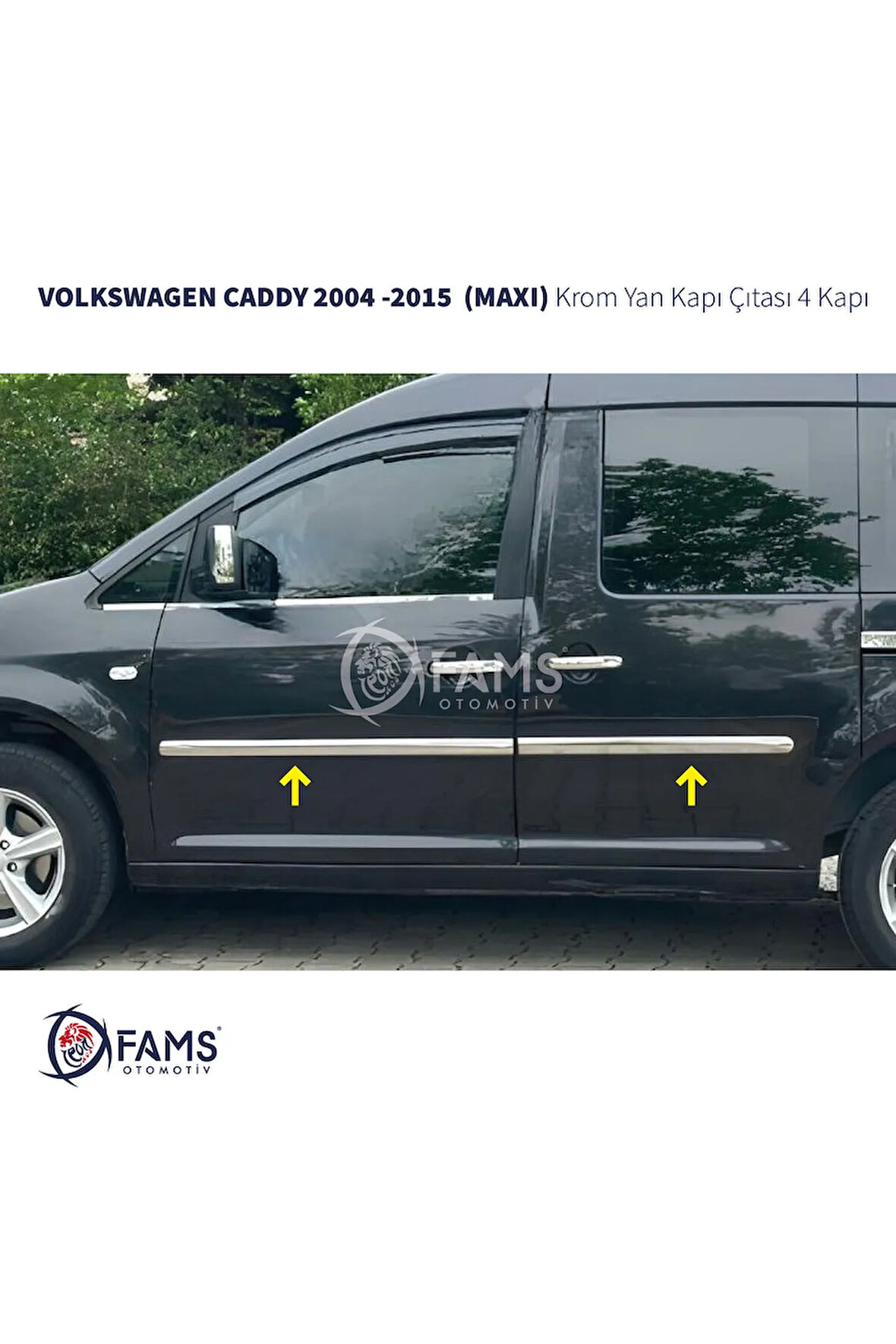 Vw Caddy Krom Yan Kapı Çıtası 4 Kapı 2004-2015 P. Çelik (maxı)