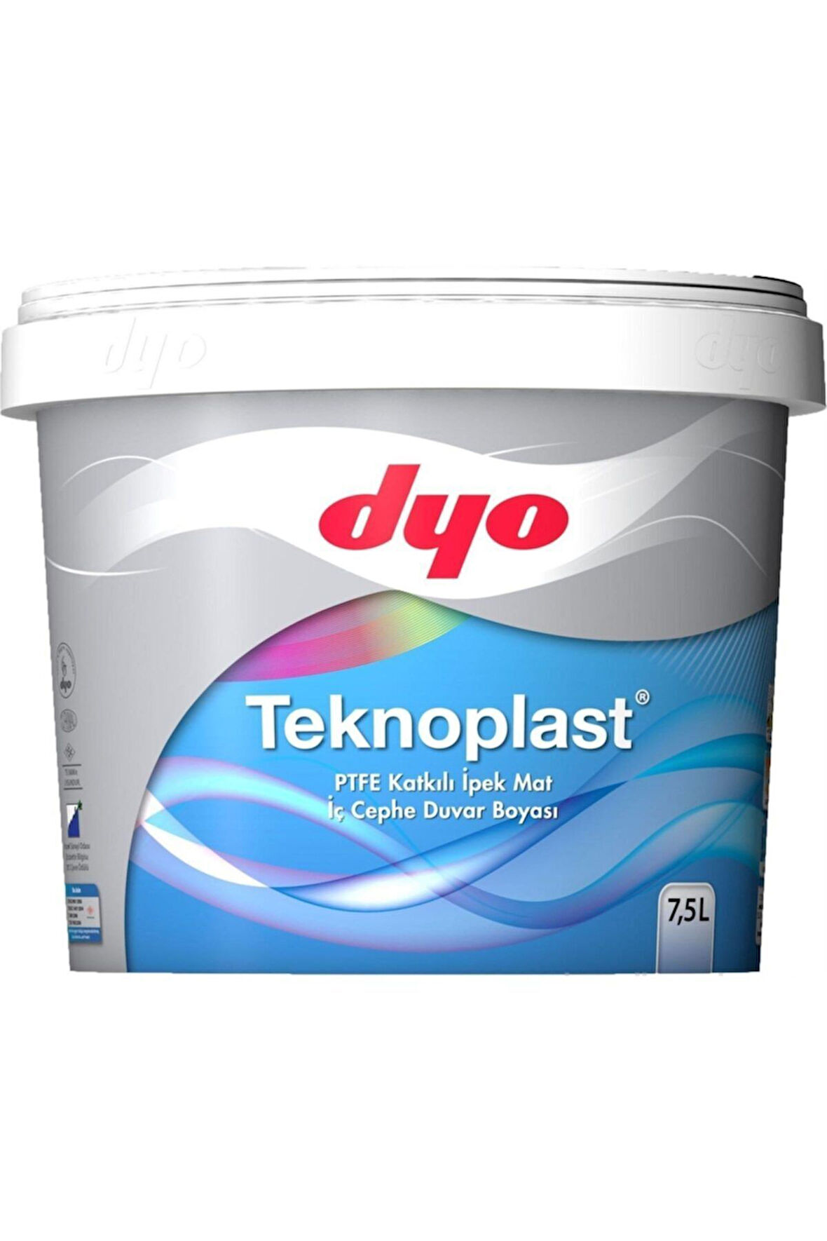 Dyo Teknoplast Silinebilir Silikonlu İç Cephe boyası 7,5 Lt Beyaz 0001